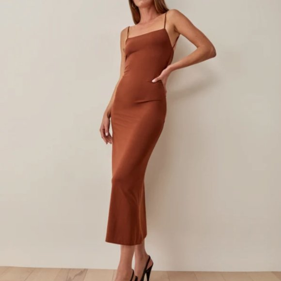 Reformation | Dresses | New With Tags Reformation Hex Knit Dress Chestnut |  Poshmark